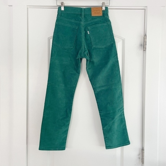 Levi’s Wedgie Straight Fit Green Corduroy Pants - 24 - Picture 6 of 8